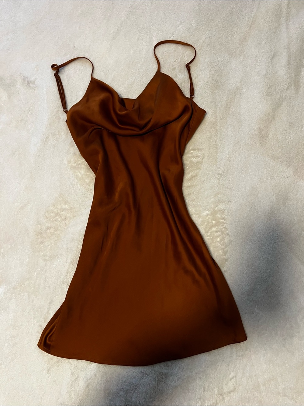 Satin Cowl Neck Slip Dress